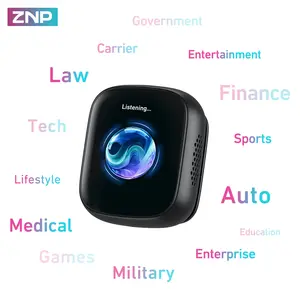 ZNP Electronic Badge AI Recorder with Custom Wallpaper 25H Battery Life Instant Double-Tap Recording for Work & Study