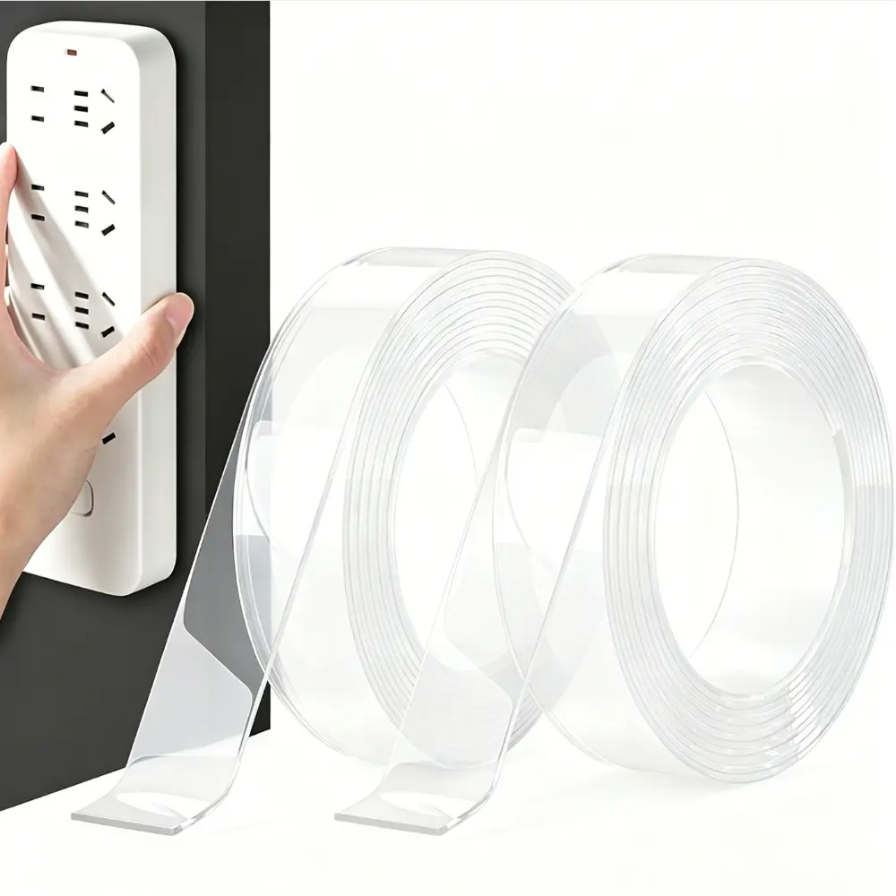 2 Rolls 3M Nano Magic Double Sided Tape, Clear Washable Reusable Strong No Nail Mounting Tape for Home Organizing, Residue Free