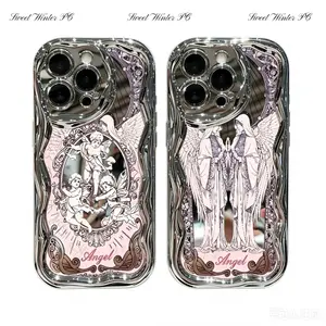 Retro Cupid Angel Phone Cases For iPhone 17 Promax Pro Air 16 Plus 15 14 13 12 11 Electroplated Soft Shockproof Protective Cover Perfect Christmas Halloween Birthday Gift