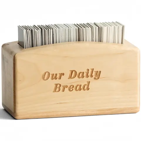 Bread for Life Wooden Scripture Storage Box - Warm Wooden Gift Look, 240 KJV Texts God's Word Promises Cards, Sharable Office Stationery, Best Friend/Mom Christmas Gifts, Unique Inspirational Daily Encouragement