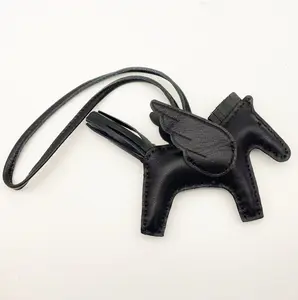 Handmade Sheepskin Angel Pegasus Bag Hanging Ornaments Cute Lnternet Pony Pendant Car Keychain Ladies Charm