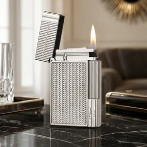 [Classical] New Gatsby Silver Guilloche Dupont Luxury Lighter 140g best gift for him