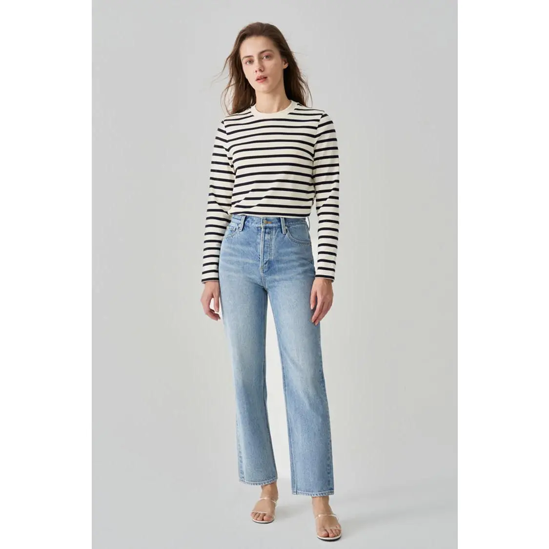 Manhattan High Rise Straight Ankle Jeans HJ160