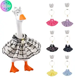 7 Inches Mini Desk Goose lattice Outfits Accessories for Magnetic Goose Mini Goose Outfit for Office Desk Decor