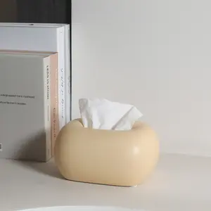 [Modern Ceramic Tissue Holder] Elegant Ceramic Tissue Box Holder - Modern Decor for Living Room, Coffee Table & Bathroom