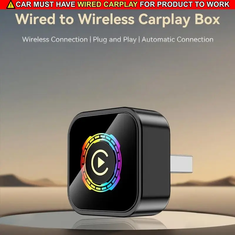 2026 Upgraded Metal Mini Button-Operated CarPlay Screen Bluetooth Kit - Durable Aluminum Alloy Build, iOS 10+ & Android 11+ Compatible, 5.8GHz WiFi, Built-In Heat Dissipation, Intelligent Auto-Reconnect, Full CarPlay Functionality Support