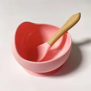 2-Piece Baby Silicone Suction Bowl Set, Infant Feeding Bowls & Spoons, Training Utensils for Toddlers, Safe Non-Toxic Material