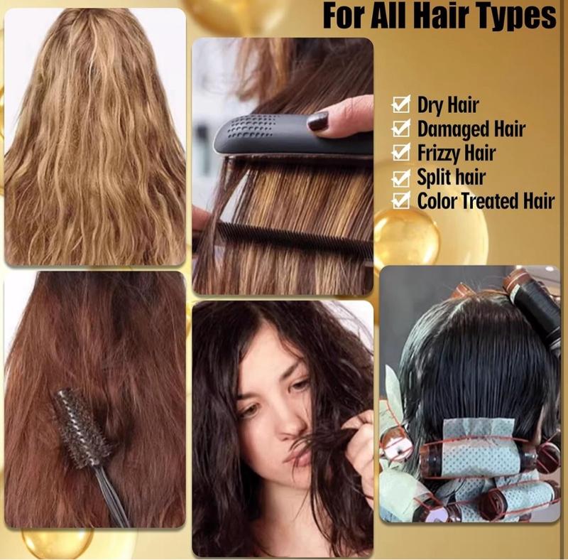 Keratin Hair Treatment Serum with Argan Oil & Vitamins A C E Pro B5 - Leave-in Anti Frizz Conditioner for Dry Damaged Hair - 40 Capsules Repair Haircare