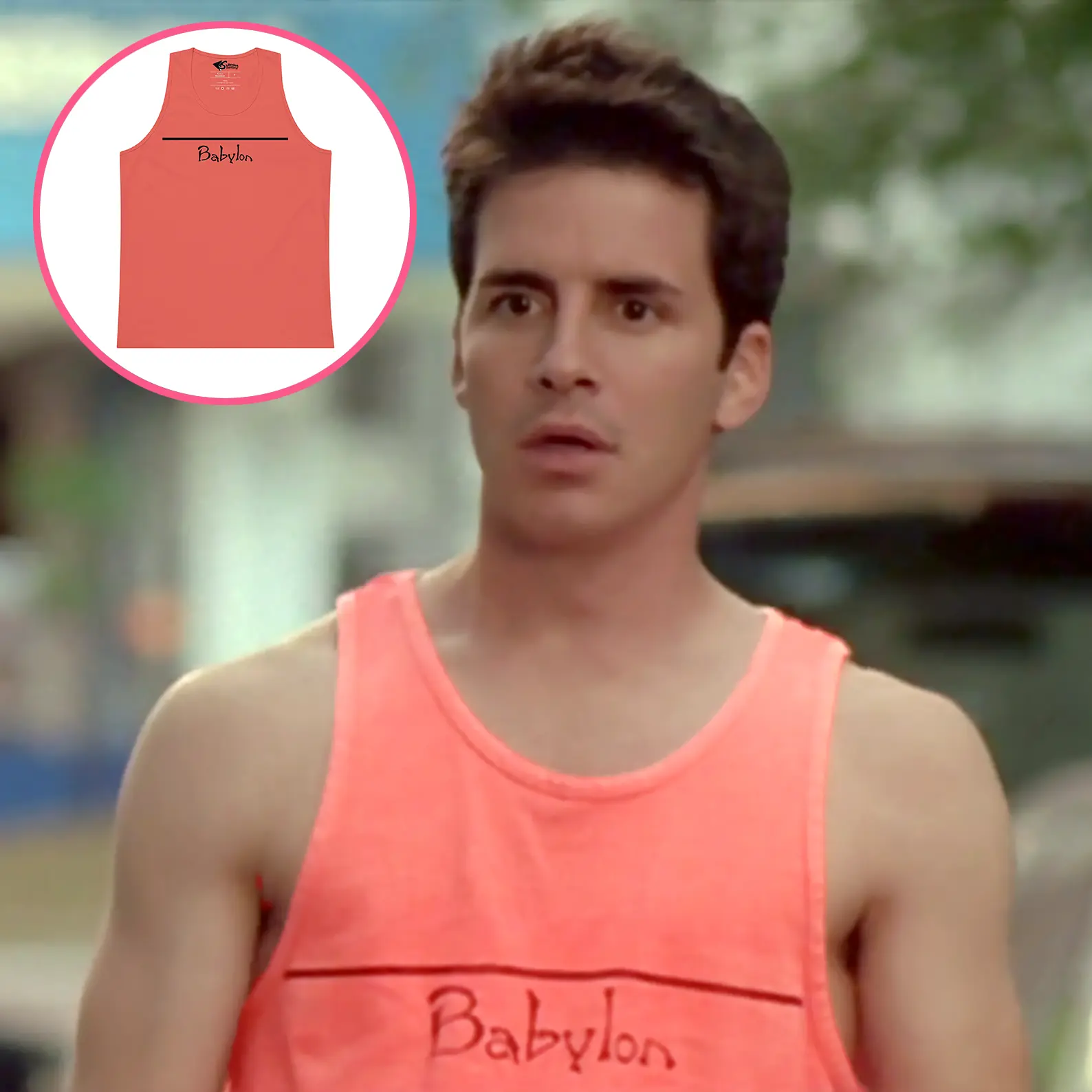 Queer As Folk Inspired Babylon Tank Top - Pink Sleeveless Cotton Fabric Men's Relaxed Fit Top  Menswear