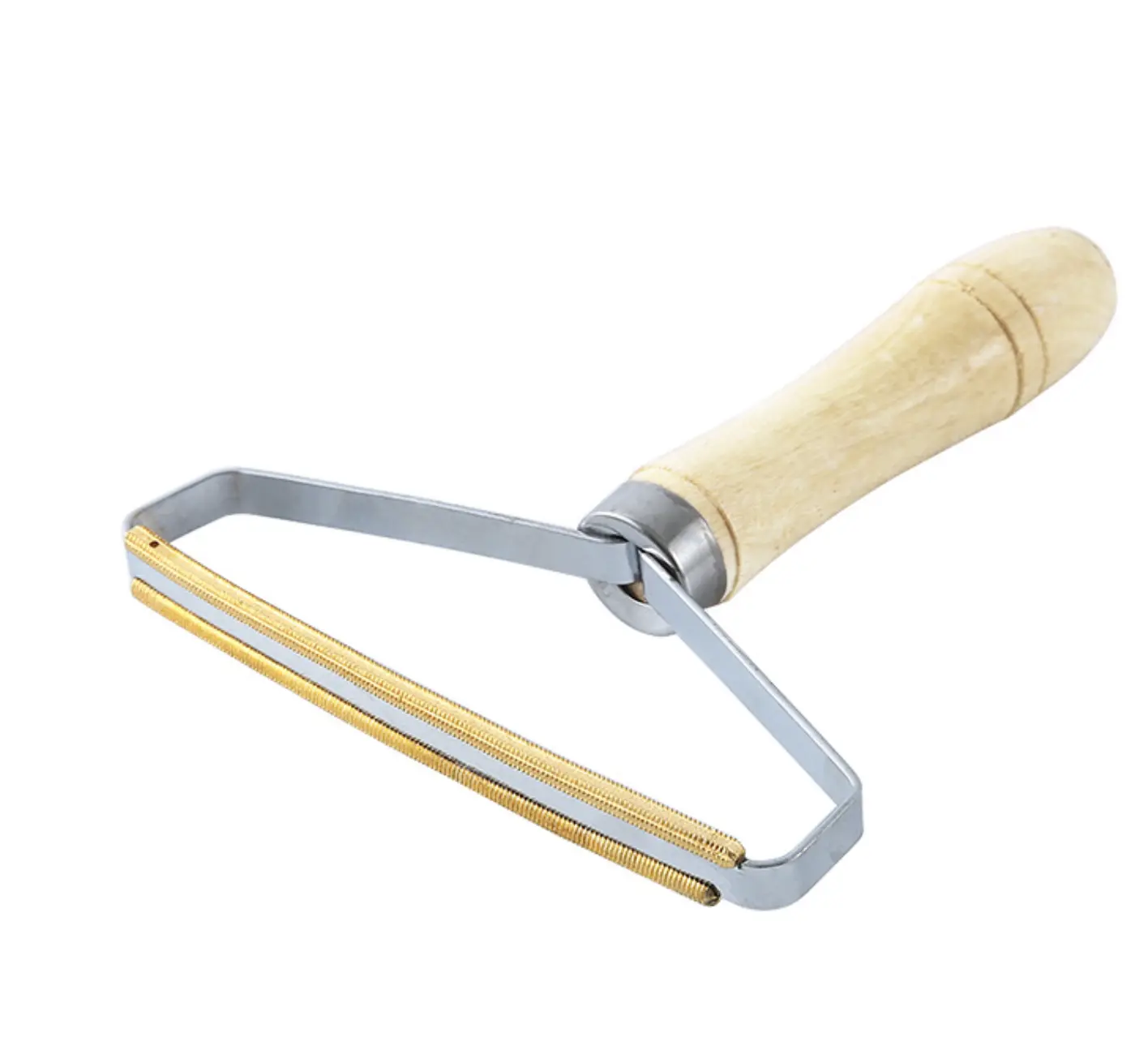 FurBeGone Portable Stainless-Steel Carpet Scraper for Dog & Cat Hair Original Medium Grooming Tool with Wooden Handle