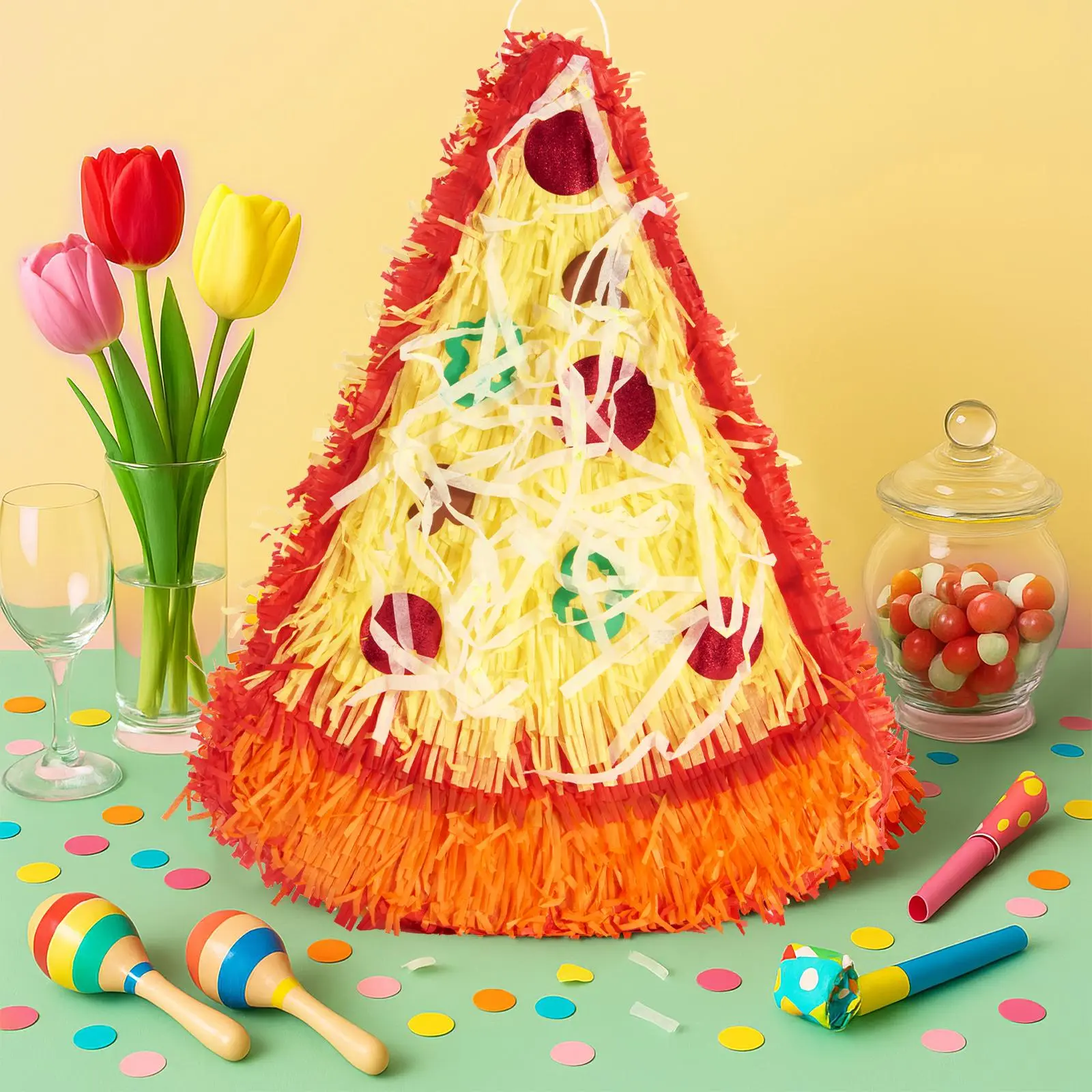 【Handmade】WERNNSAI Piñata para Fiesta Infantil Cumpleaños, Unicorn Pinata Set with Blindfold, Bat and Stick, Carnival Decorations, Birthday Party Supplies for Girls Boys Kids, Gift Basket Party Favors Assortment, Rainbow Fillable Decor (15.7"x12.2"x3.1")