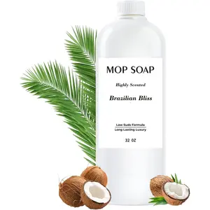 Mop Soap, Floor Cleaner for Mopping with Long Lasting , Brazilian   Mop Soap for Hardwood, Tile, Laminate & Stone, 32oz Brazilian Aroma Mopping Solution Low Suds Formula