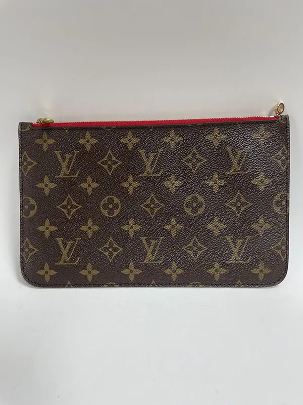 Pre-owned Louis Vuitton coated canvas Clutches & Wristlets 【senza 1U】 Red Neverfull Detachable Pouch
