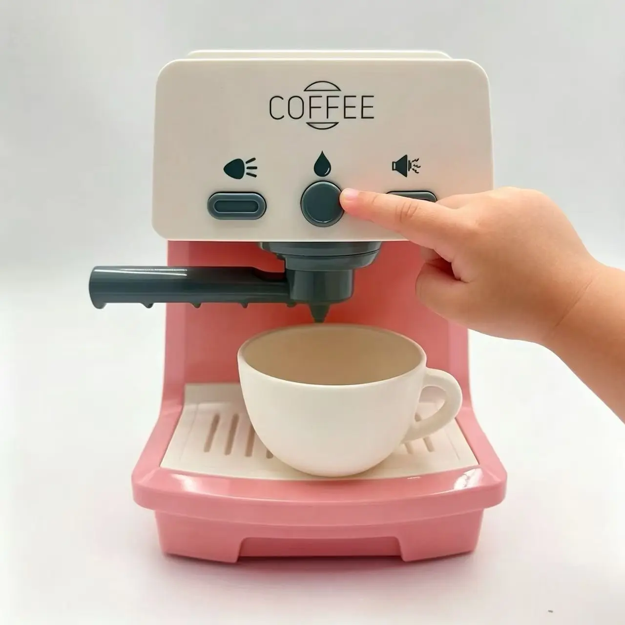 Coffee Machine Toy Set, Realistic Actions, Lights, Sounds, Pretend Play, Mini Kitchen Playset, Electric Bread Maker, Afternoon Tea, Cake Toys