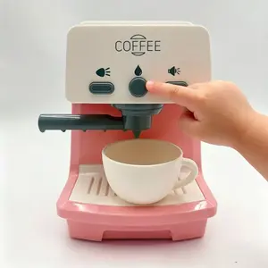 Coffee Machine Toy Set, Realistic Actions, Lights, Sounds, Kitchen Playset, Electric Bread Maker, Afternoon Tea, Cake Toys