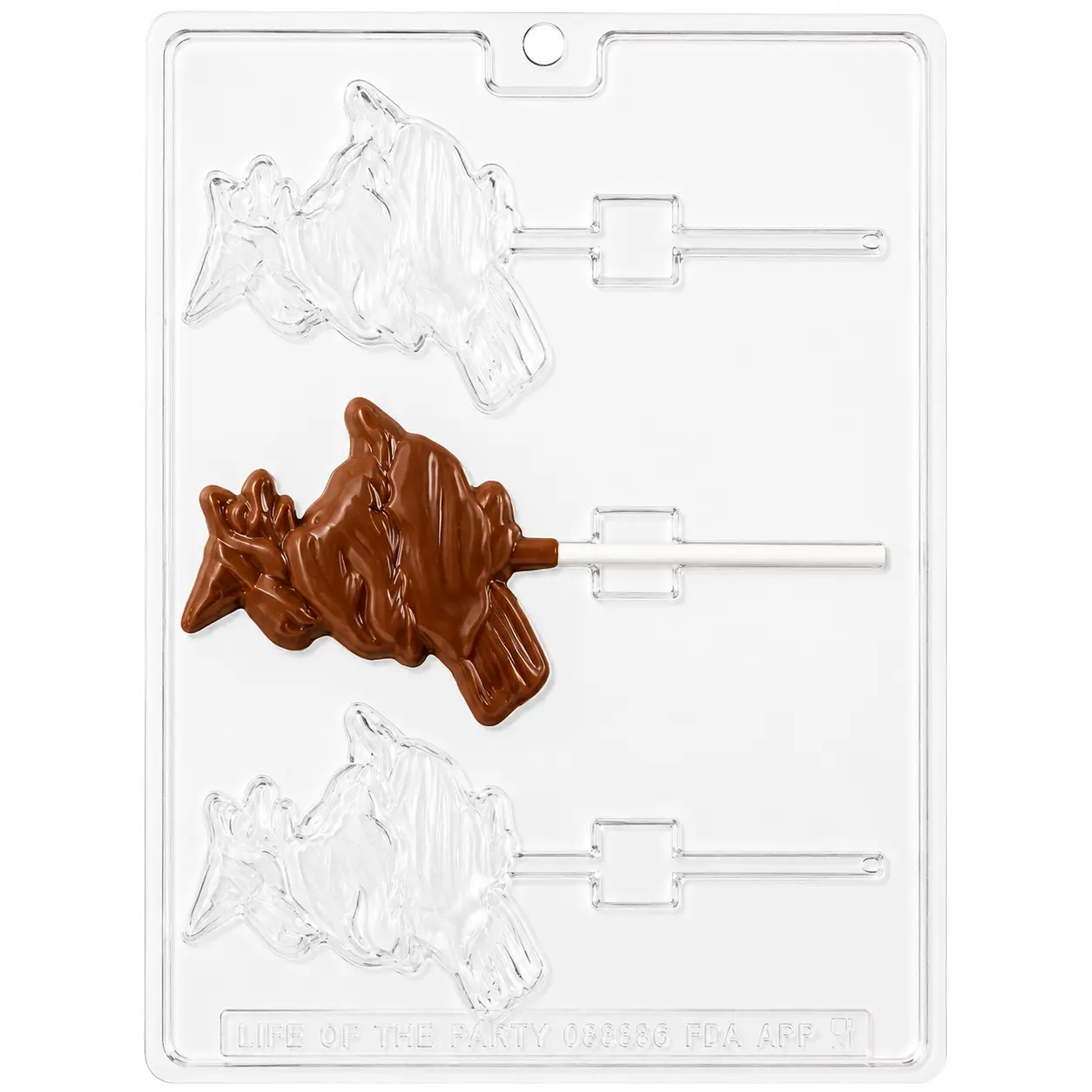 Halloween Witch on Broom Lollipop Chocolate Mold – Flying Witch Candy Pop Mold for Chocolate & Candy Melts