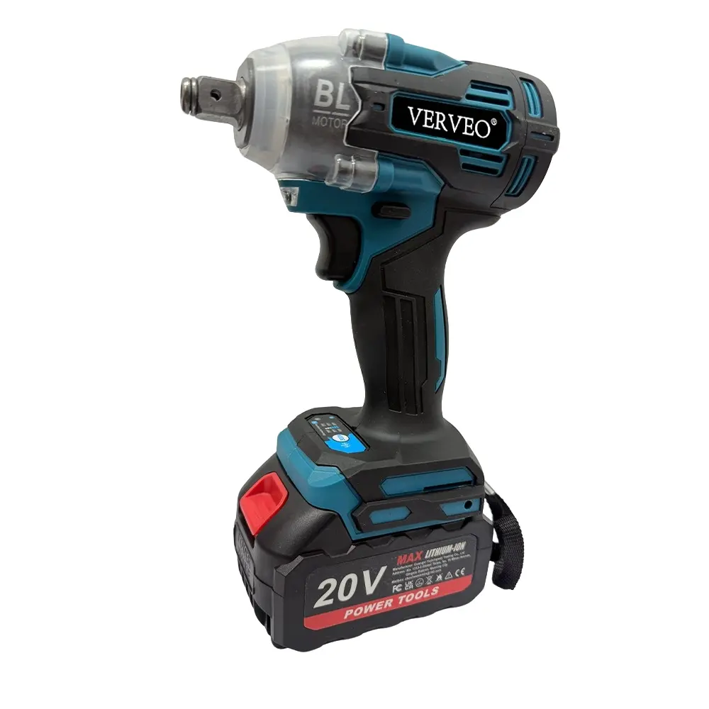 Verveo Electric Tool, 420n.m Brushless Impact Wrench, 1/2 Inch, High Power, Lithium Battery, Typ-C Charging, Car Maintenance, Durable