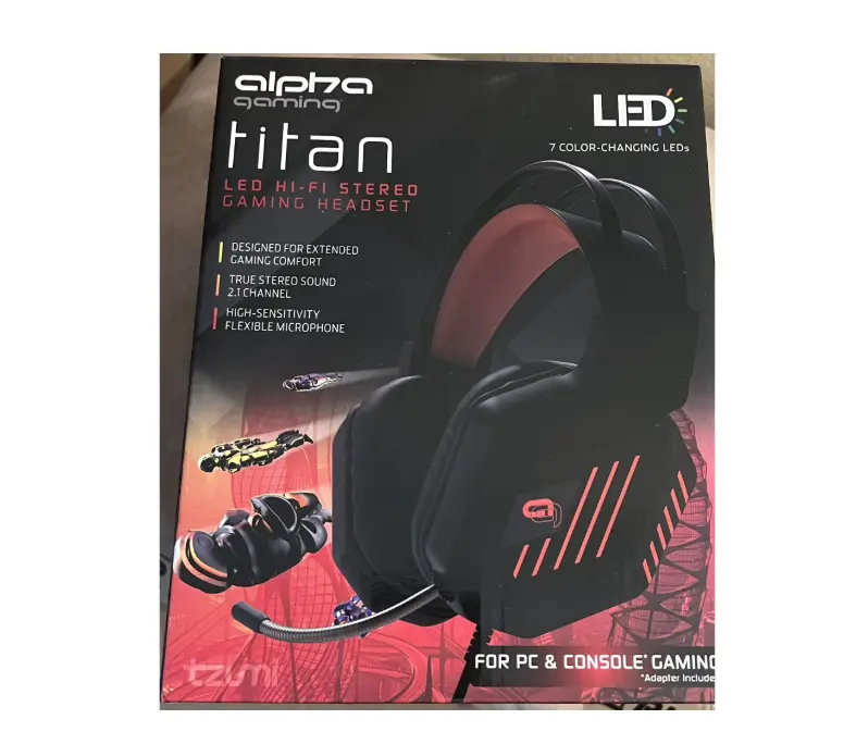 Alpha Gaming Titan Led Hi - Fi Stereo Gaming Headset Black