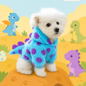 Short Floral Dinosaur Pet Dog Cat Two-Leg Clothes, Teddy Bichon Pomeranian Yorkie Small Dogs Wearable, Stylish & Comfortable
