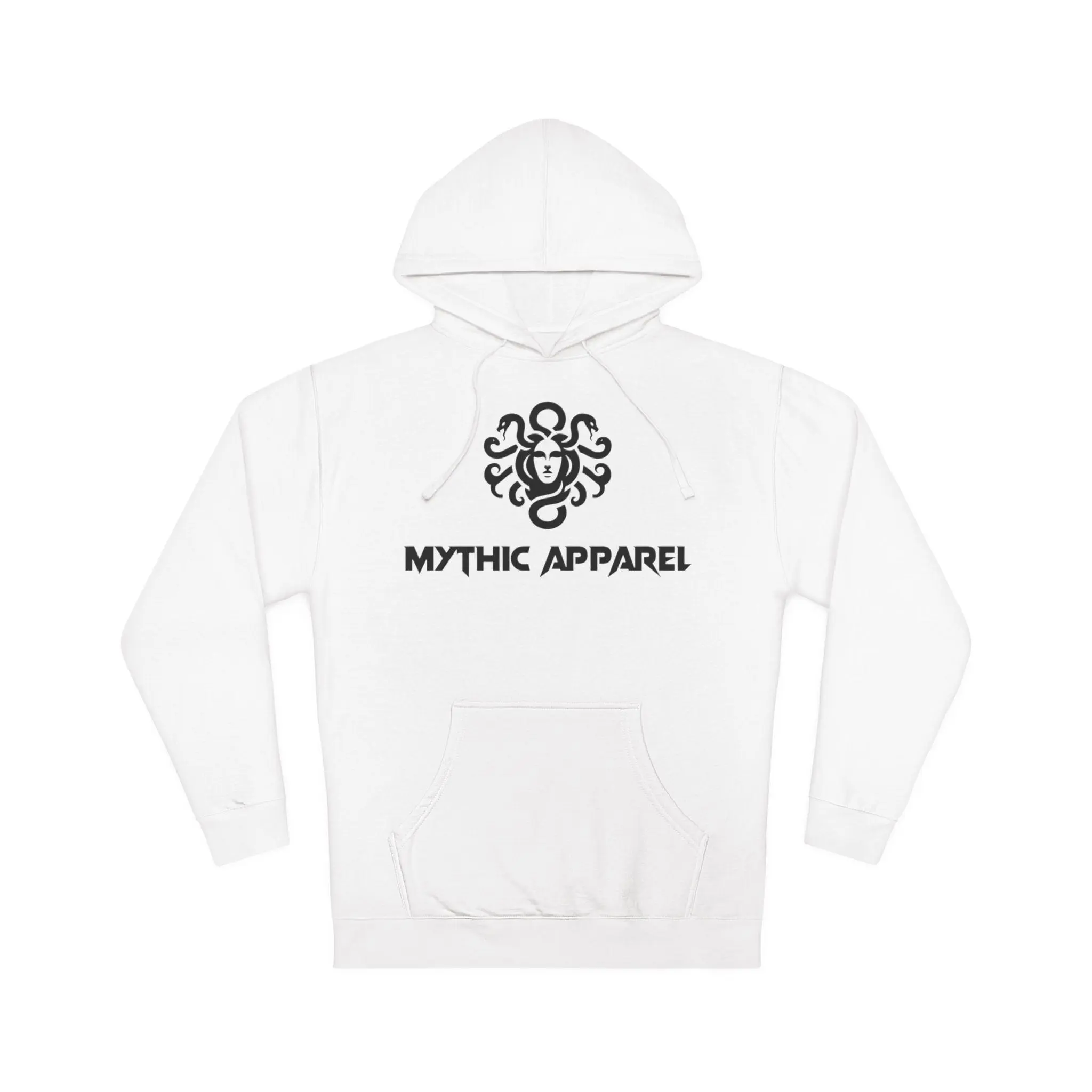 Minimalist Medusa Graphic Hoodie for Women, Relaxed Fit Fleece Pullover with Kangaroo Pocket, Black Greek Mythology Sweatshirt for Cargo Streetwear