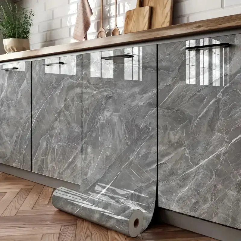 A roll of[23.62*393.70IN] self-adhesive marble wallpaper for kitchen countertops, living room, bathroom walls-waterproof, easy to install, DIY decorative peel-and-paste wallpaper