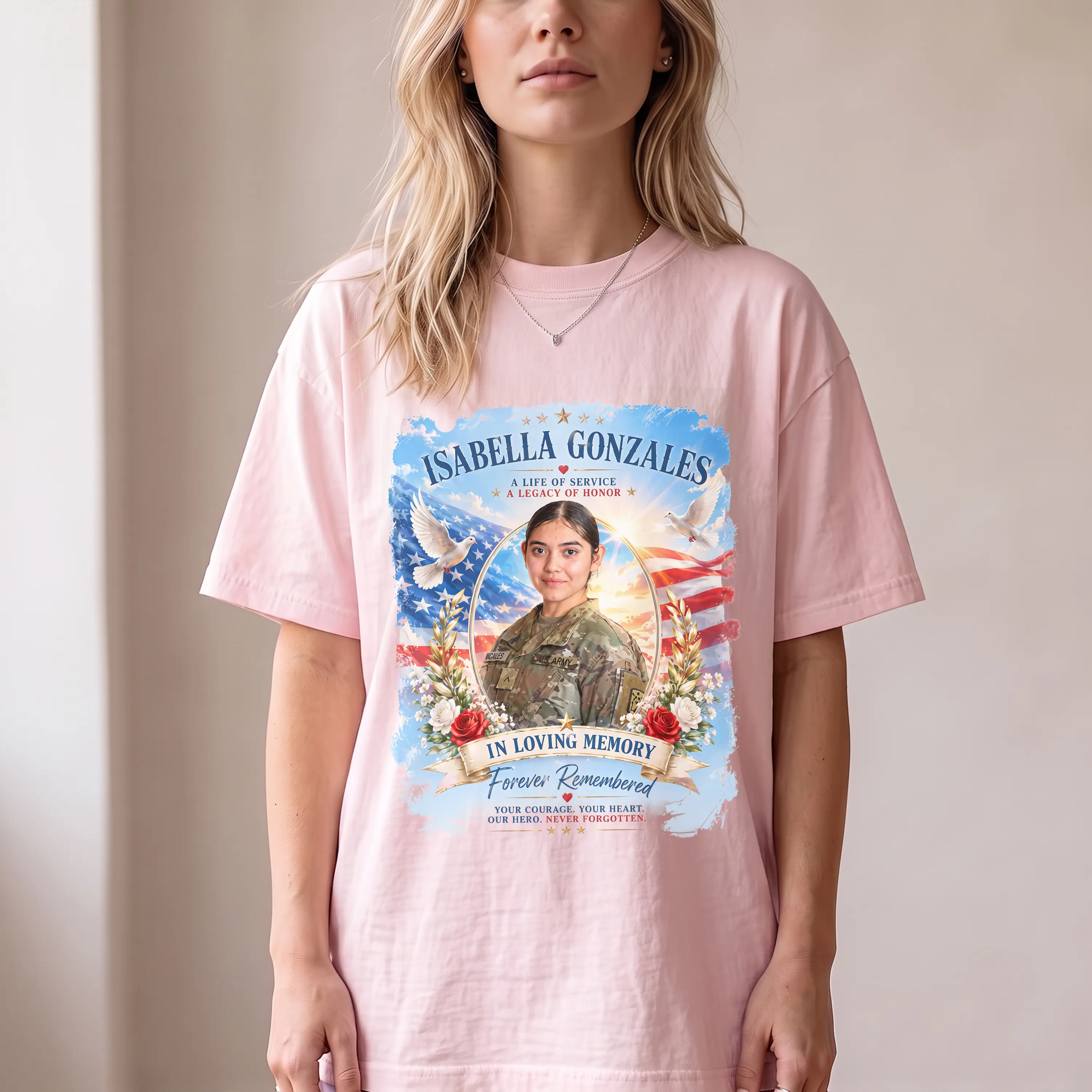 Isabella Gonzales Memorial T-Shirt, In Loving Memory Military Tribute Tee