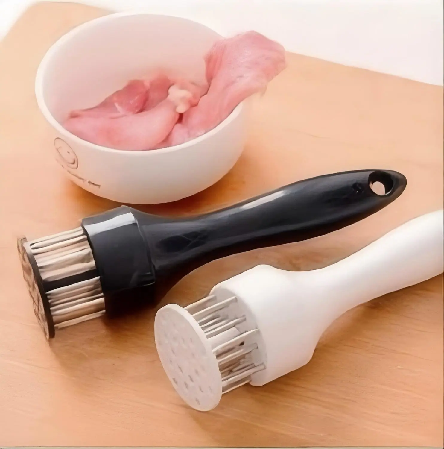 Meat Tenderizer Tool with Ultra Sharp Stainless Steel Needle Blades 2 Pack Meat Tenderizer Tool Profession Kitchen Gadgets Jacquard for Tenderizing and Cooking BBQ, Marinade, Steak, Beef, and Poultry