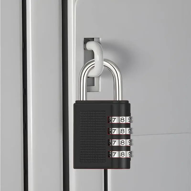 4 Digit Password Combination Padlock, 4-Digit Lock with Combination Code, Combination Lock for Home Gym Sports School Office Fence Toolbox Gate Case H