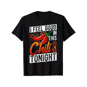 Men's Funny "I Feel Good in This Chili's Tonight" T-Shirt - 100% Cotton 260gsm Heavyweight Chili's Restaurant Logo & Chili Pepper Design, SStreetwear Crewneck Top Tropical Tshirt - Lightweight Fabric for Spring Summer Wear Machine Washable3