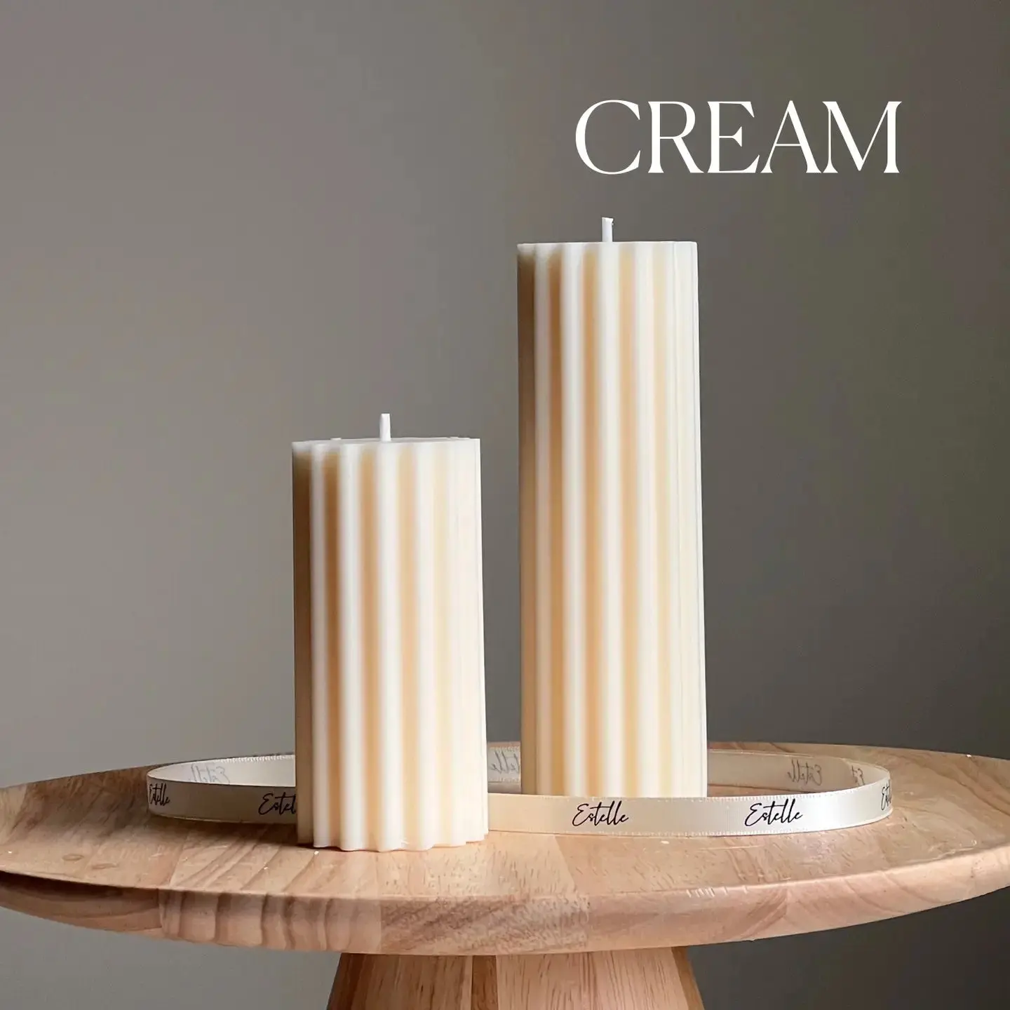 Ribbed Pillar Candle (Set of 2)