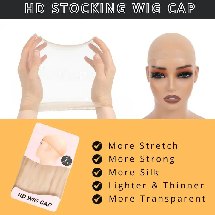 Amanda Hair Wig Cap For Lace Frontal Closure Wigs Breathable Invisible Elastic Wig Cap 02 Soft Thin