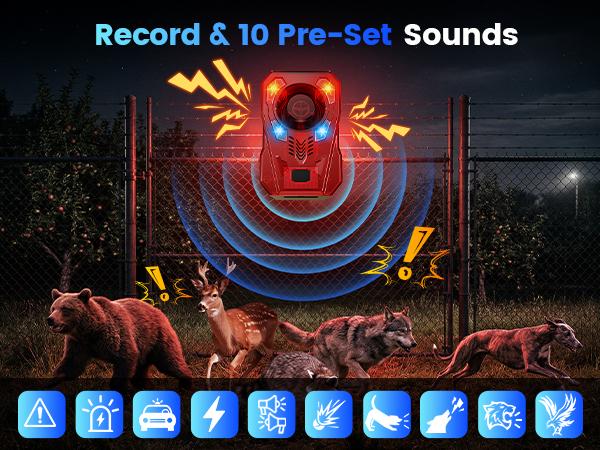 Outdoor Solar Motion Alarm with Dual Upgraded Radar + IR Detection Sensors - 130dB Sound, Strobe Light, 10 Sounds, 20s Recording, IP65 Waterproof Animal Deterrent for Garden, Farm Outdoor Solar Motion Alarm with Dual Upgraded Radar + IR Detection Sensors - 130dB Sound, Strobe Light, 10 Sounds, 20s Recording, IP65 Waterproof Animal Deterrent for Garden, Farm
