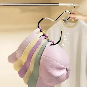 Practical Dual Pack Hat Organizer Hooks Sturdy Plastic Iron Structure Easy To Use Instant Hanging Design For Home Wall Hat Arrangement
