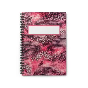 Pink Leopard Spiral Notebook — Ruled Journal with Label