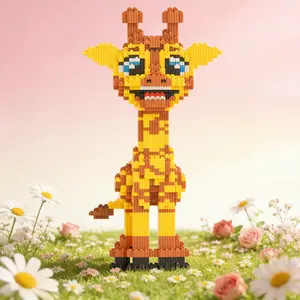 Spotted Giraffe 3D Puzzle Building Block Decoration, Home Office Shelf Decor, Party Tabletop Display, Ideal Gift for Holidays