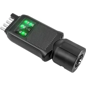 3-in-1 Trailer Plug Tester 4/5 Pin Flat & 7 Pin Trailer Light Tester with Double-Sided LED Indicators, 5 Way & 7 Way RV Trailer Connector Tester, Not Suitable for Vehicle with Lamp Out Sensor