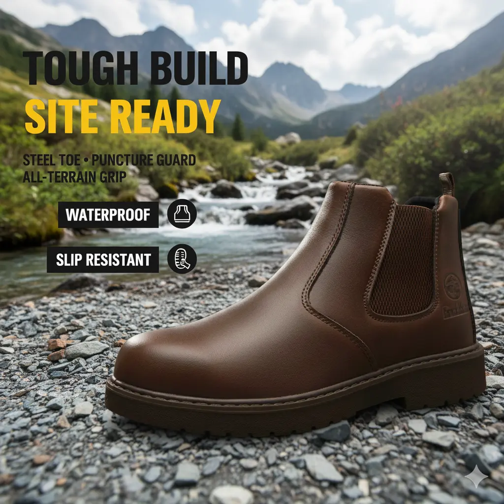 Slip-On Steel Toe Clogs for Women & Men, Waterproof Safety Footwear for Kitchen Workers, Puncture-Proof & Breathable, Water Proof, Synthetic