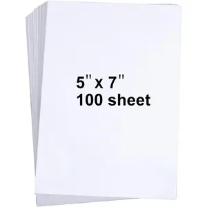 100 Pieces 5" x 7" Heavyweight White Cardstock Sheets Blank Printable Paper for Invitations Greeting Cards 74lb Cover 200 GSM