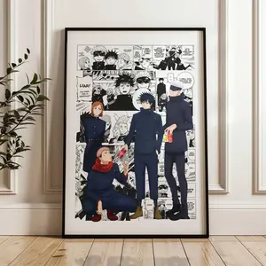 Jujutsu Kaisen Poster Manga Panels Anime Satin Print Wall Art Decor All Sizes - No Frame