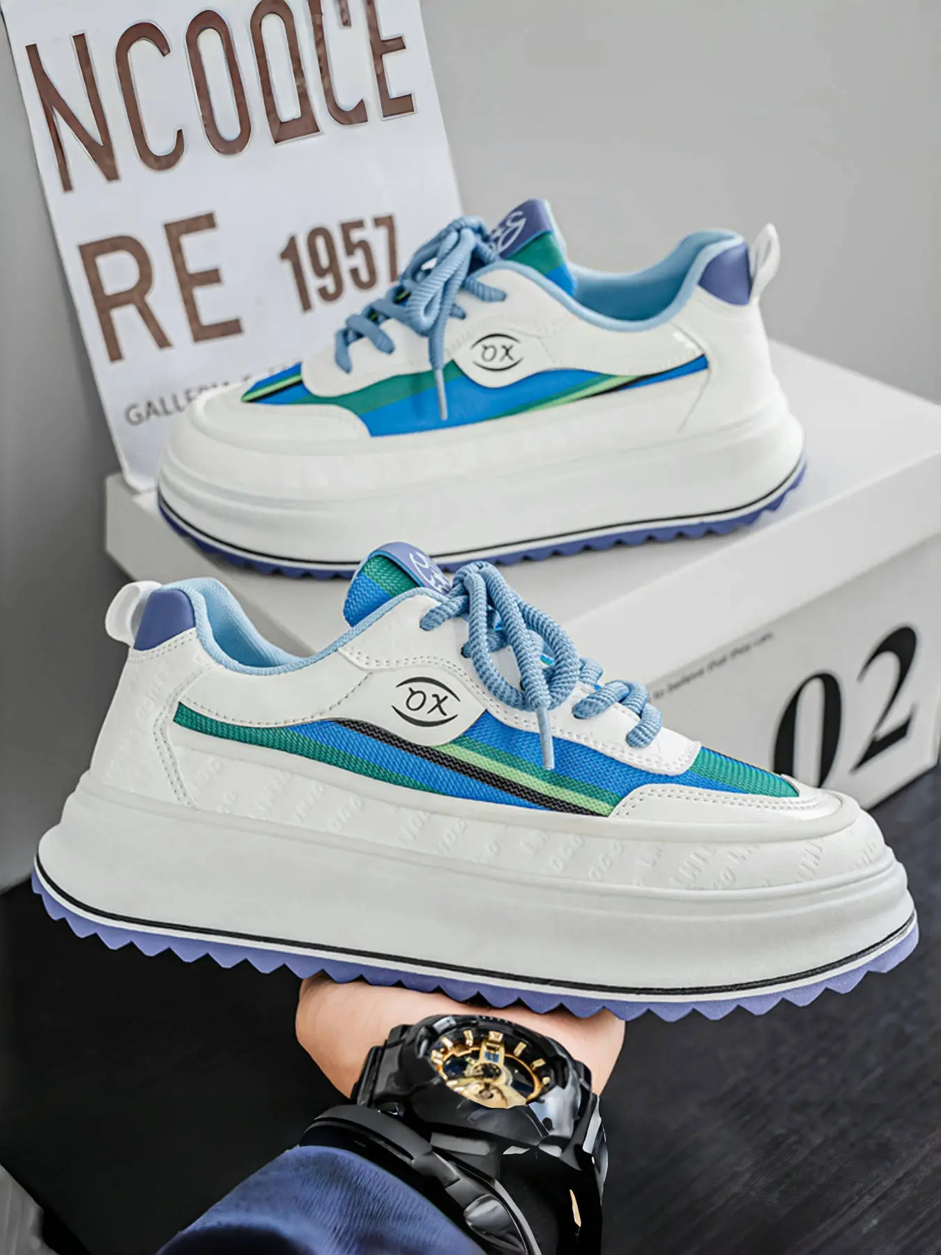Men's Color-Blocking Dad Shoes | Trendy Platform Sneakers | Viral Comfort Design | Chunky Sneaker
