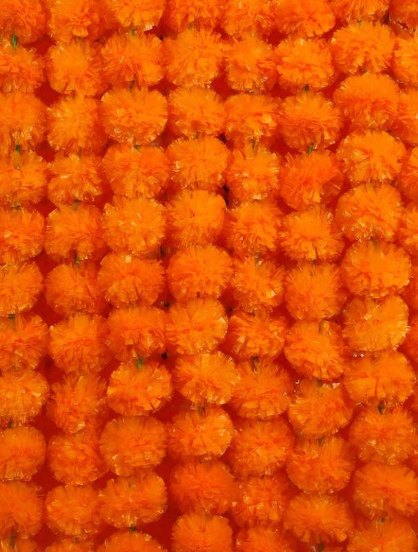 1pc 60 Inch Long Artificial Artificial Marigold Rattan Decoration, Suitable For Wedding, Puja, Halloween, Day Of The Dead And Other Occasions Decoration Rama Decoration