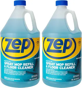 Zep Spray Mop Refill & Floor Cleaner - 1 Gallon Case of 2 - Professional Grade Versatile Multi Surface Fresh Scent Cleaner Deodorizer