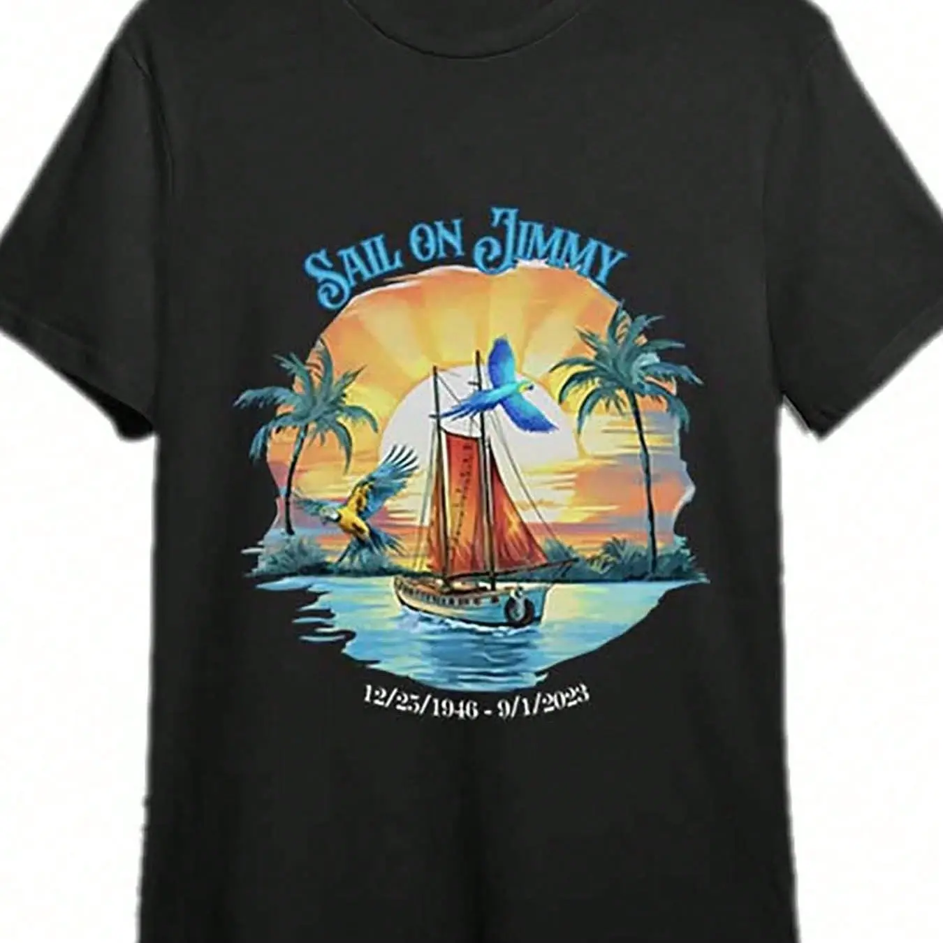 Jimmy Buffett Memorial Shirt, Sail On Jimmy Buffett Fan Gift, Funny Men's Short Sleeve Graphic T-Shirt, For Men And Women