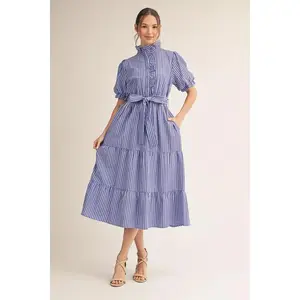 Jodifl Navy Stripped Dress (M50390)