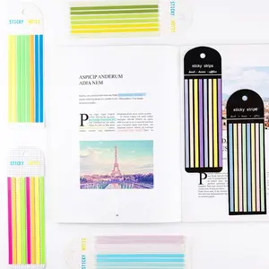 Pet Ultra-Fine Long Pure Color Index Tabs, Transparent Colored Highlighter Stickers, Reusable N Times Sticky Notes, Colorful Bookmarks, Adhesive tabs