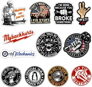 Pcs" Mechanic Sticker Funny Hard Hat Sticker Electrician Construction Worker Welding Welder Helmet Stickers Diesel Mechanics Gift for Blue Collar Men Car Decal for Bottle Toolbox Window (P)