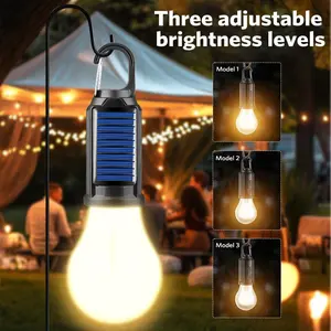 Portable Solar Tent Light – USB-Rechargeable LED Hanging Lantern with Clip Hook, Ideal for Camping, Camping Decorations & Emergencies