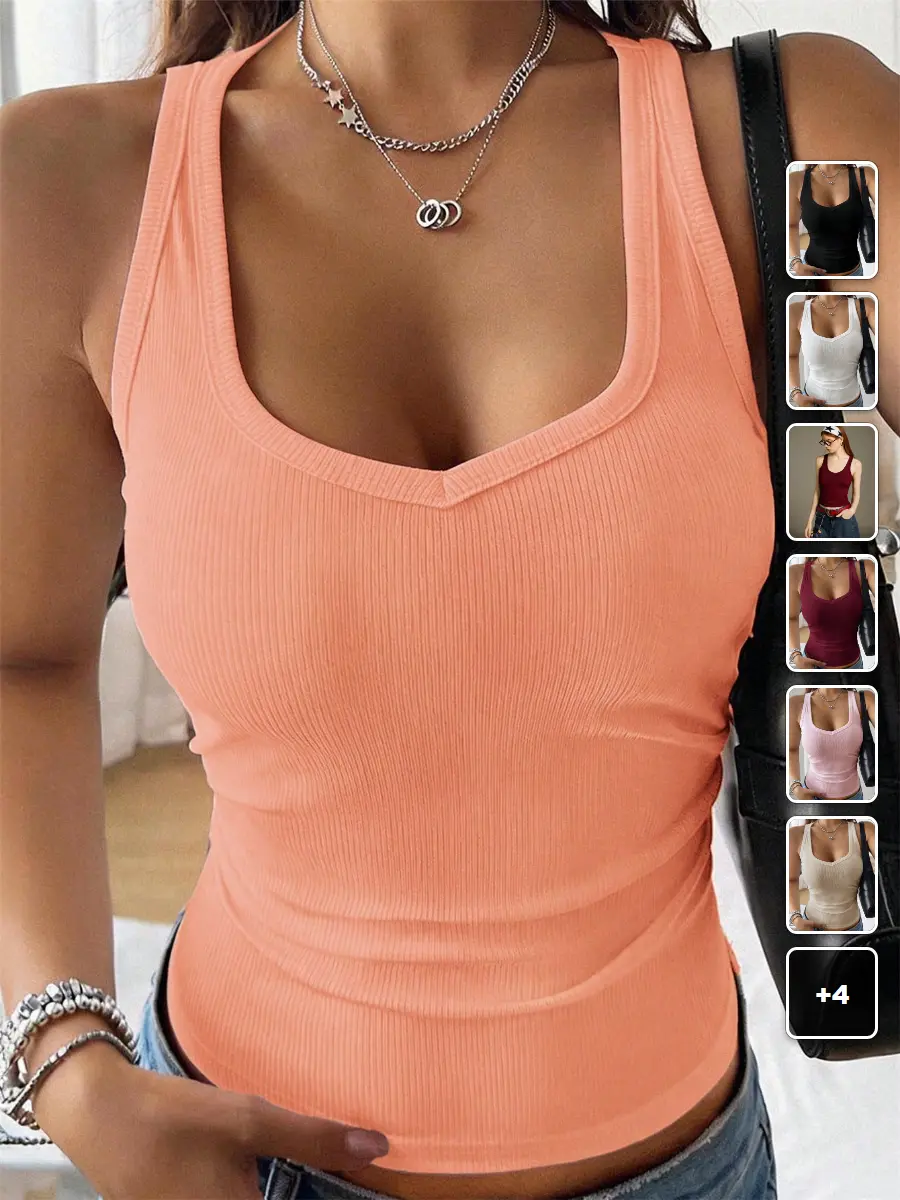 Knit Camisole Top Sexy Figure-Flattering Stretchy Going Out Date Night