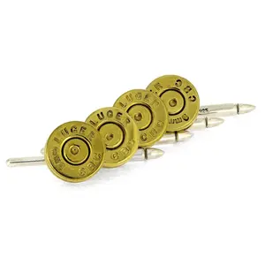 9mm Bullet Shirt Studs with Silver Backs