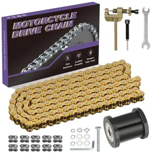 35 Gold Chain Mini Chain Chain Tensioner For Coleman CT100U,CC100X,Predator 77cc,100cc,Baja DB30,Motovox MBX10,MBX11,Moto MM-B00 105CC Mini Bike Parts 140 Links